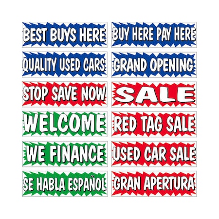 3' X 5' Burst Banners: Red,Slogan